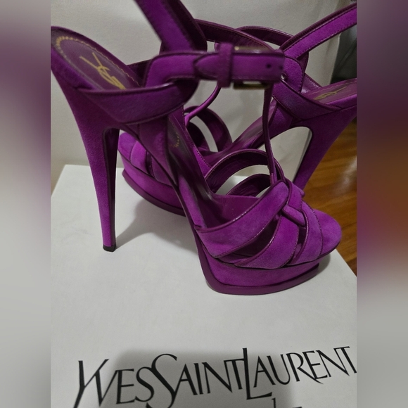 Yves Saint Laurent Vibrant Purple Heels - Picture 5 of 11